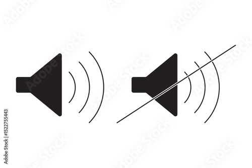 flat style speaker, sound, volume icon set vector symbol , low and hight level and mute volume speaker icon for web and apps