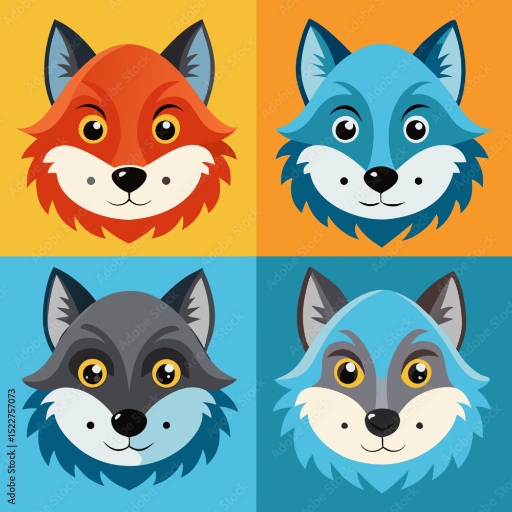 Fototapeta premium Funny cartoon cat characters collection