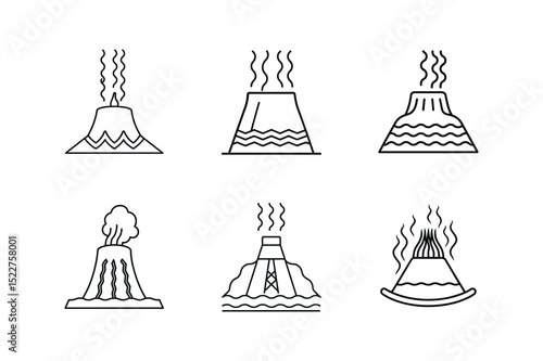 geothermal line art vector illustration