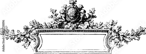Intricate georgian carved frame illustration - detailed engraving design for decorative projects