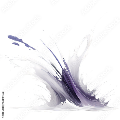 Abstract splatter with white and purple hues