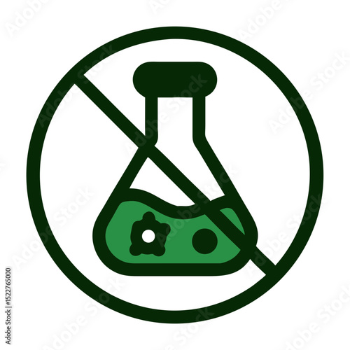 No chemicals symbol in green and black design for safety awareness  