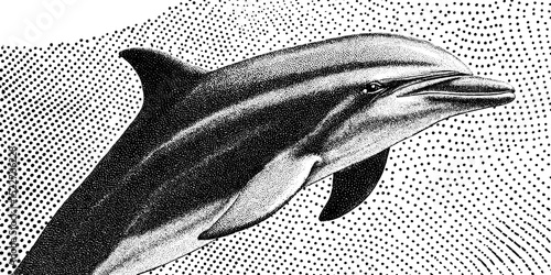 Intricate dolphin design featuring engraved patterns and sparkles for art and decor