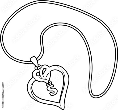 women's necklace coloring page