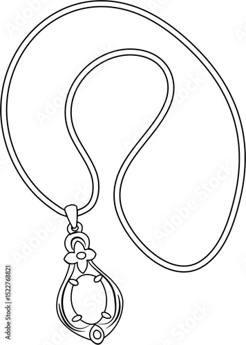 women's necklace coloring page