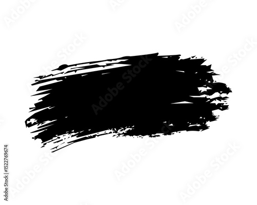 Abstract Black Ink Brush Stroke Grunge Texture Design Element