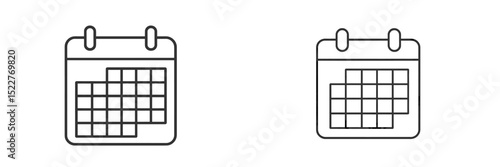 Minimalist calendar icons representing scheduling and organization in a digital format for planners and productivity tools