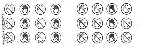 Multiple hand stop icons arranged in a neat grid pattern for visual clarity and communication purposes