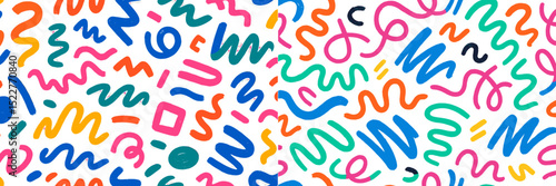 Colorful abstract patterns filled with vibrant shapes and curves designed for a lively backdrop or artistic project