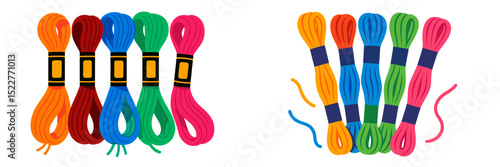 Colorful assortment of shoelaces displayed in vibrant hues for craft projects and footwear customization