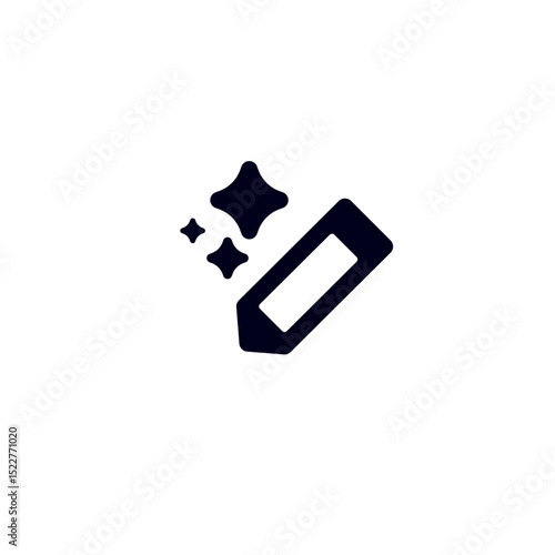 Ai icon depicting a pencil with sparkling effects, symbolizing creativity and innovation in tech.