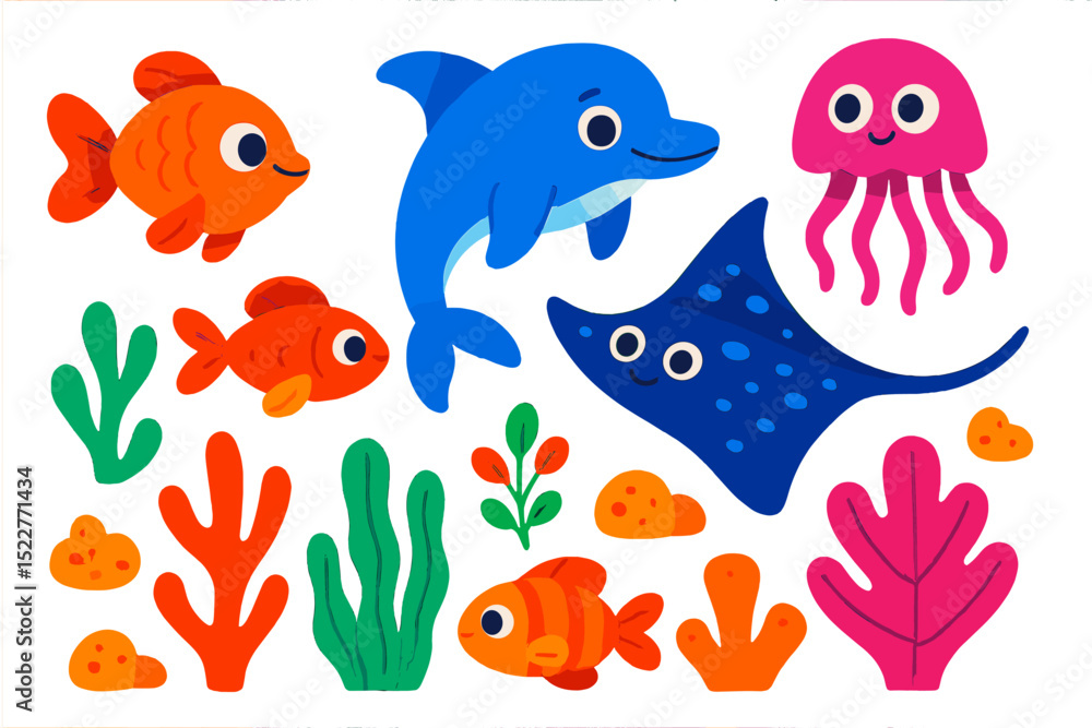 sea animals set sea animals set