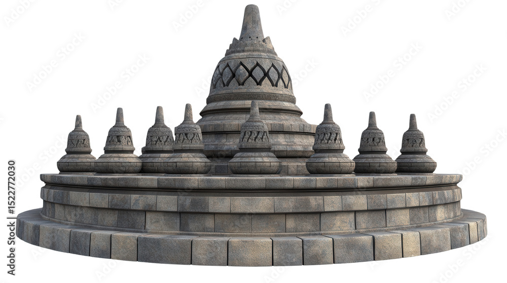 Borobudur stupa structure Transparent background, PNG file Borobudur stupa structure Transparent background, PNG file