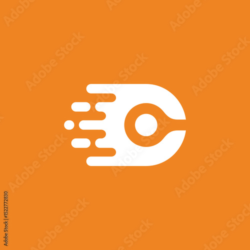 Comet Letter C Logo design vector template