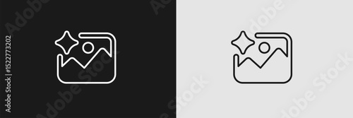 Ai icon depicting image processing capabilities in neural network applications and artificial intelligence.