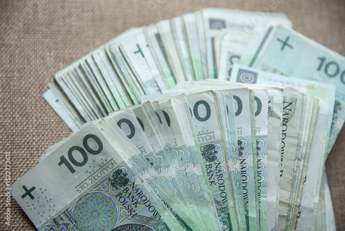Polskie banknoty PLN – gotówka, pieniądze, złotówki