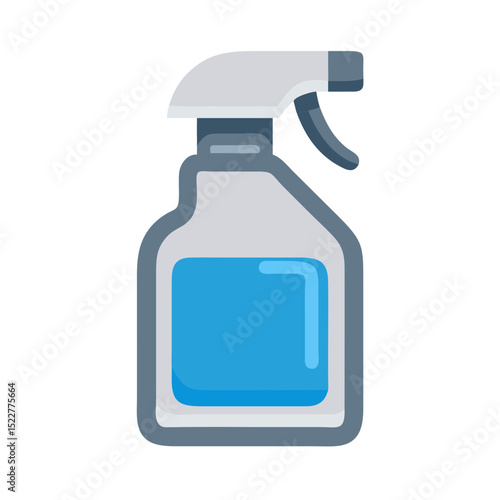 Eco-friendly cleaning spray bottle with blue liquid design  