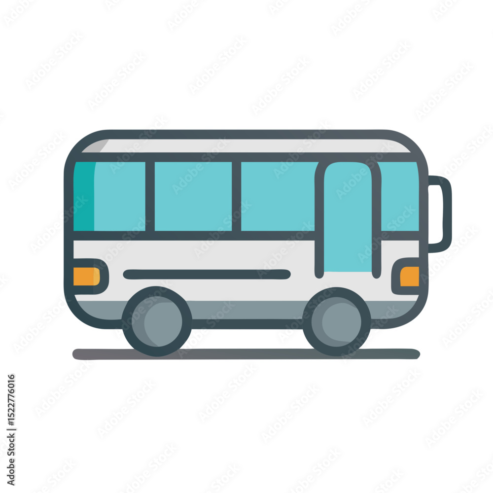 Stylized bus illustration in light colors with simple design Stylized bus illustration in light colors with simple design