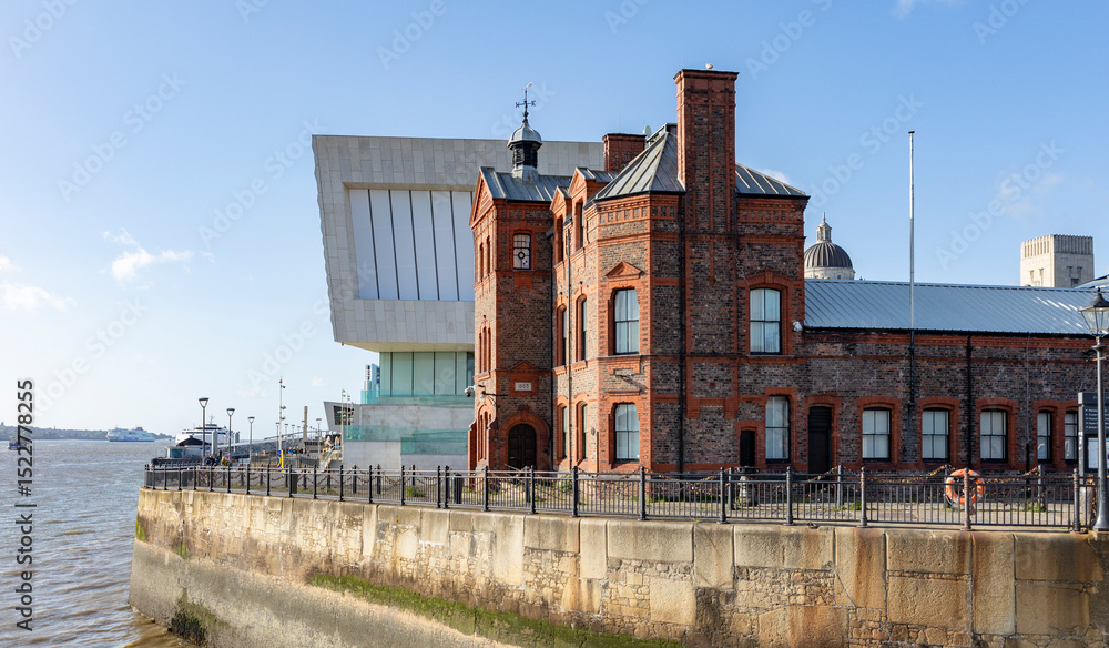 Obraz premium Liverpool, united kingdom May, 16, 2023, The Pilotage Building on Liverpool Waterfront docks built 1883, part of the National Museum Liverpool