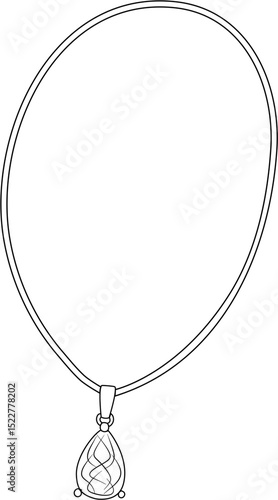 women's necklace coloring page