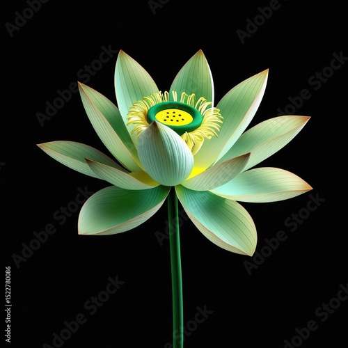 Close-up of a light green lotus flower