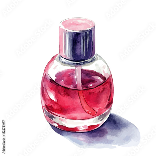 Nail Polish Remover, watercolor drawing vector, high quality, isolated on a white background.