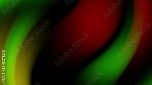 A bold and elegant abstract background with deep flowing curves in red, green, yellow, and black, symbolizing the essence of Juneteenth.