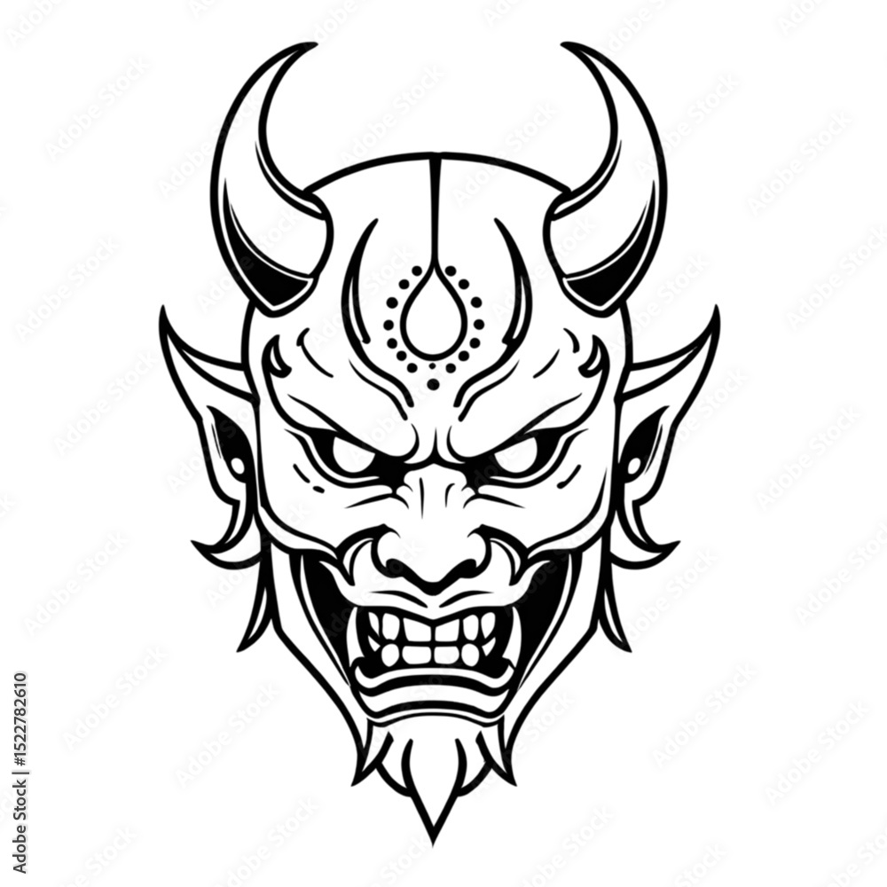 Fototapeta premium 般若の面イラスト｜Hannya Mask Illustration