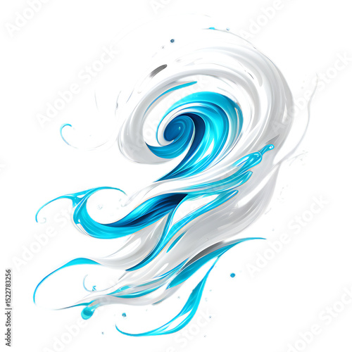 Wallpaper Mural Blue and white wave flowing abstract swirl Torontodigital.ca