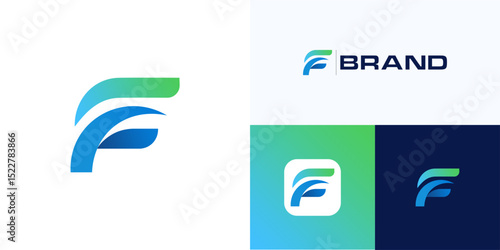 Letter F mark with vivid gradient color, Logo icon design vector illustration element editable, Modern symbol initial EF or CF sign for technology, business company and brand identity