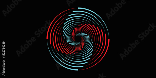 Vector dotted speed lines in vortex form. Geometric art. Segmented circle. Arc lines. Trendy design element for frame, round logo, sign, symbol, web, prints, posters, template, pattern, backdrop