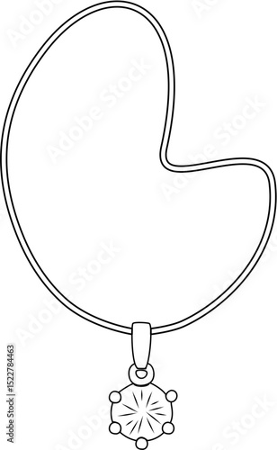 women's necklace coloring page