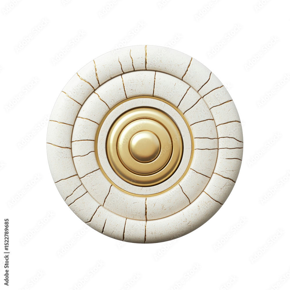 Obraz premium Abstract Circular Ornament Gold and White Marble Design Element