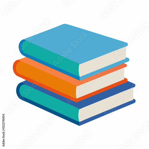 stack of colorful books isolated