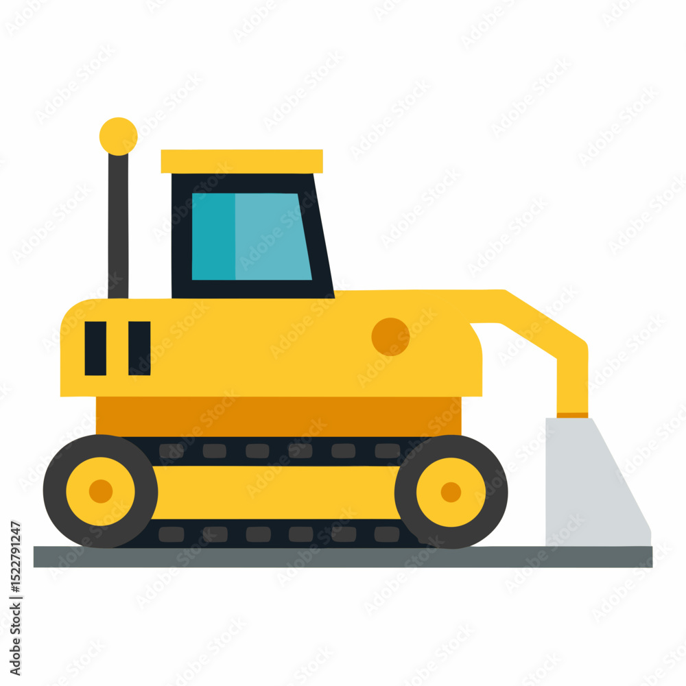 Naklejka premium yellow bulldozer isolated on white