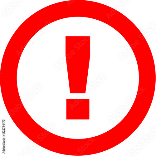 Red Circle Exclamation Mark Warning Sign, Alert Symbol, Danger Icon, Important Notification, Caution Signal