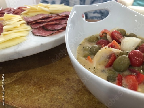 charcuterie with side of olives