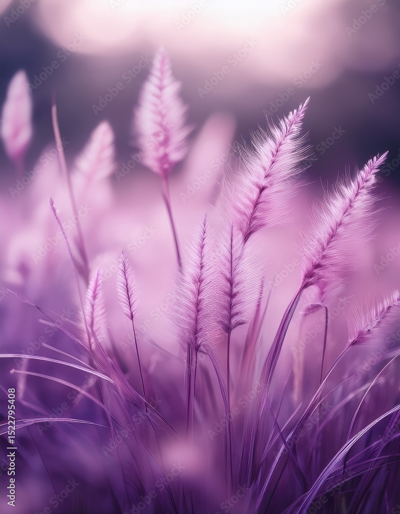 Fototapeta premium Blurry picture of flower grass in the garden in summer, soft and pastel color