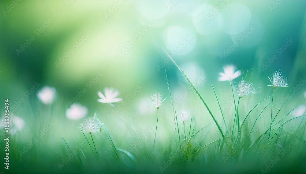 Fototapeta premium Blurry picture of flower grass in the garden in summer, soft and pastel color