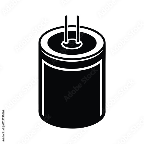 Capacitor Icon Outline Vector Illustration