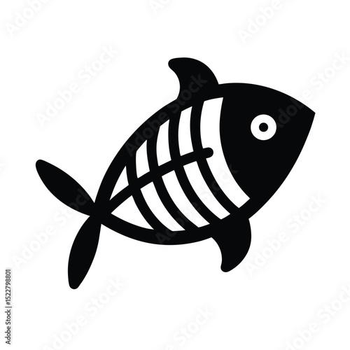 Fish Bones Icon Outline Vector Illustration