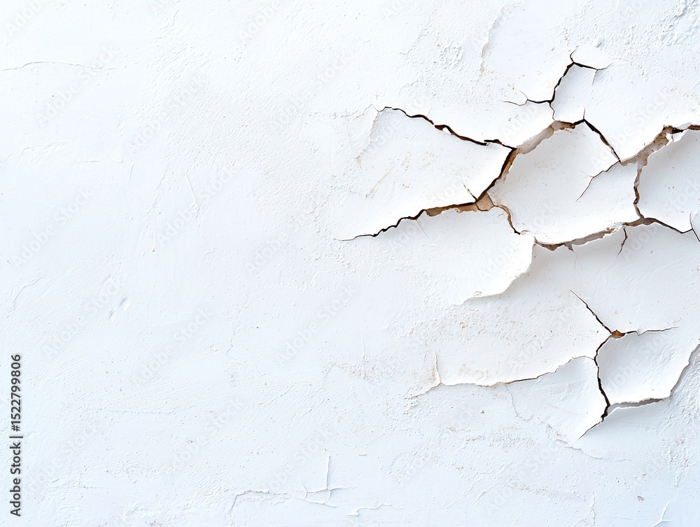 Obraz premium White Cracked Paint on Metal Surface Texture