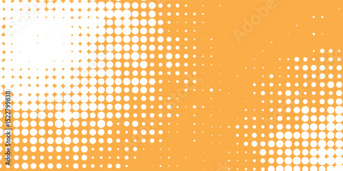 orange abstract geometric background frame. Texture of hexagons. Linear pattern of cells, honeycomb. Design of banner