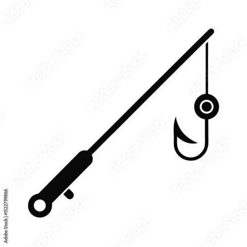 Ice Fishing Rod Icon Outline Vector Illustration