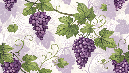 Seamless pattern with grapes.