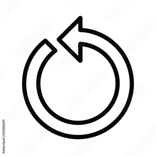 Restart Icon Outline Vector Illustration