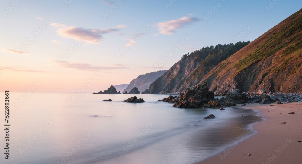 As the sunset paints the sky, waves crash against the rocks and cliffs of the coastline. The vast ocean and sea meet the water on the beach. As the sunset paints the sky, waves crash against the rocks and cliffs of the coastline. The vast ocean and sea meet the water on the beach.