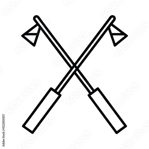 Ski Poles Icon Outline Vector Illustration