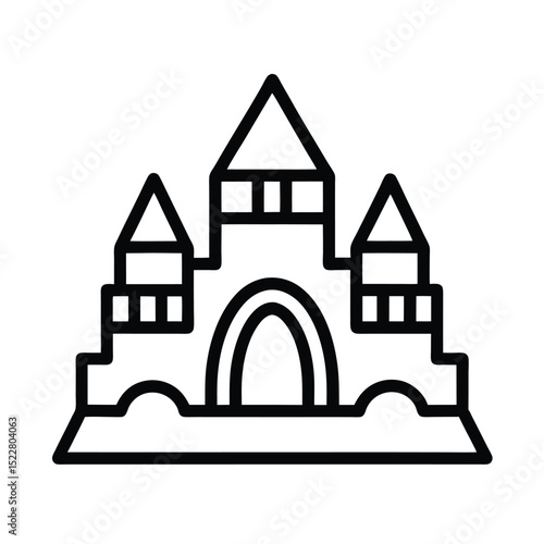 Snow Fort Icon Outline Vector Illustration