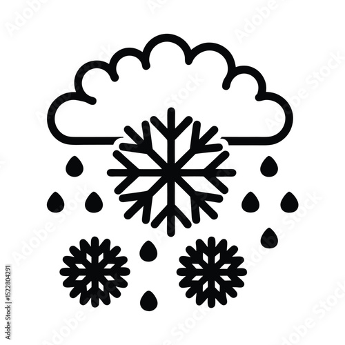 Snowstorm Icon Outline Vector Illustration